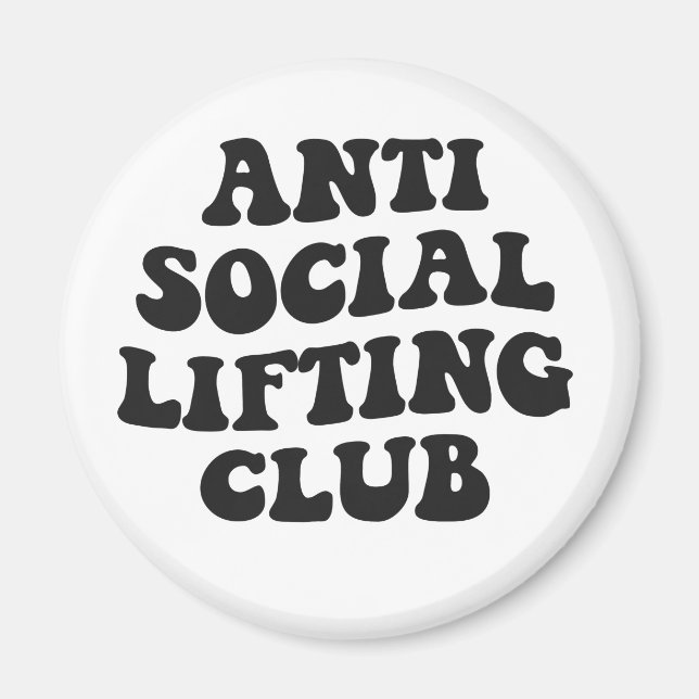 Klubben för Social-ympning Funny Gym Fitness Älska Magnet (Framsidan)