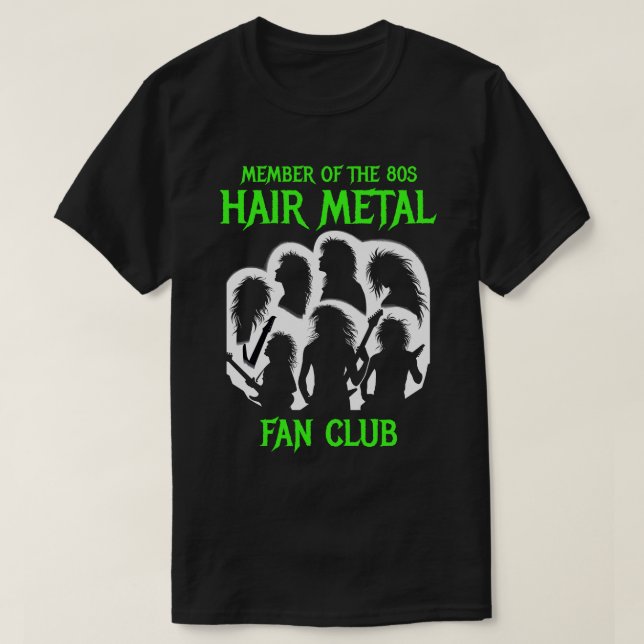 klubben Hair Metall Fläkt T Shirt (Design framsida)