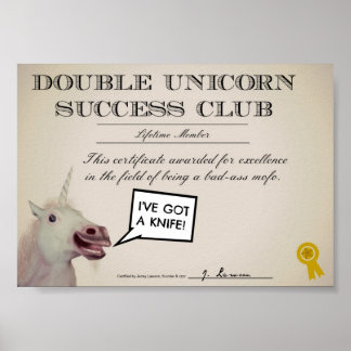 Klubben Lyckad dubbla i Unicorn Poster