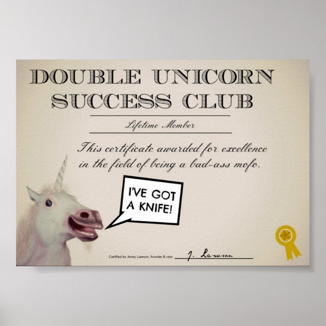 Klubben Lyckad dubbla i Unicorn Poster (Framsidan)