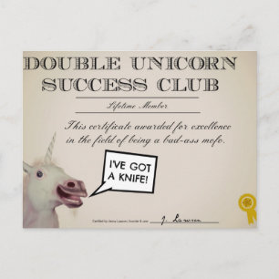 Klubben Lyckad dubbla i Unicorn Vykort