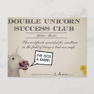 Klubben Lyckad dubbla i Unicorn Vykort