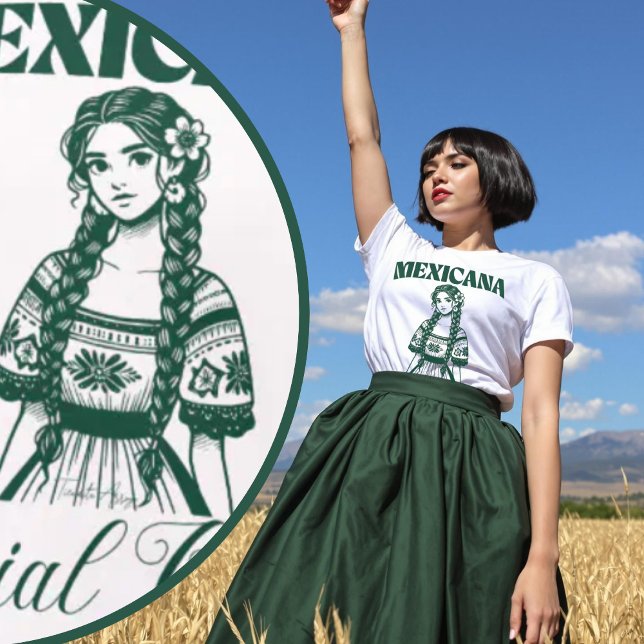 Klubben Mexiicana Social har gett Latina Bonita T Shirt (Mexicana Social Club Empowered Latina Bonita T-Shirt.)