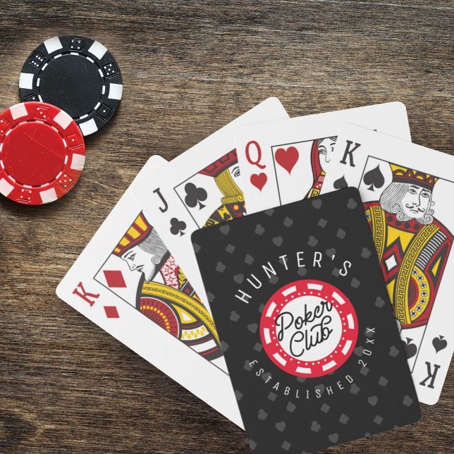 Klubben Poker med eget namn - Game Natt Black & Re Casinokort (Skapare uppladdad)