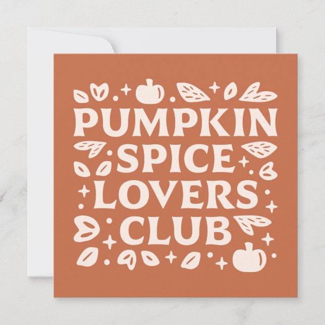 Klubben Pumpkin Spice Älskare Kort (Framsida)