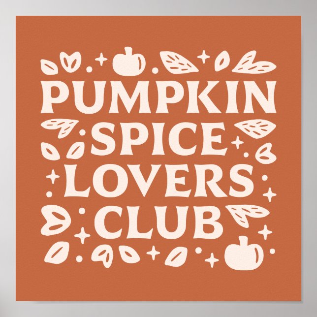 Klubben Pumpkin Spice Älskare Poster (Framsidan)