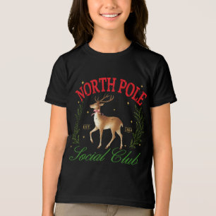 Klubben Reindeer vid jul North Pole Social T Shirt