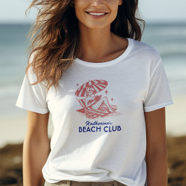 Klubben Retro Blue Red Summer Reading Beach T Shirt