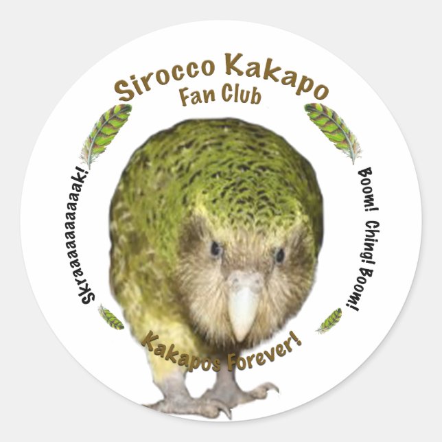 Klubben Sirocco Kakapo Fläkt Runt Klistermärke (Framsida)