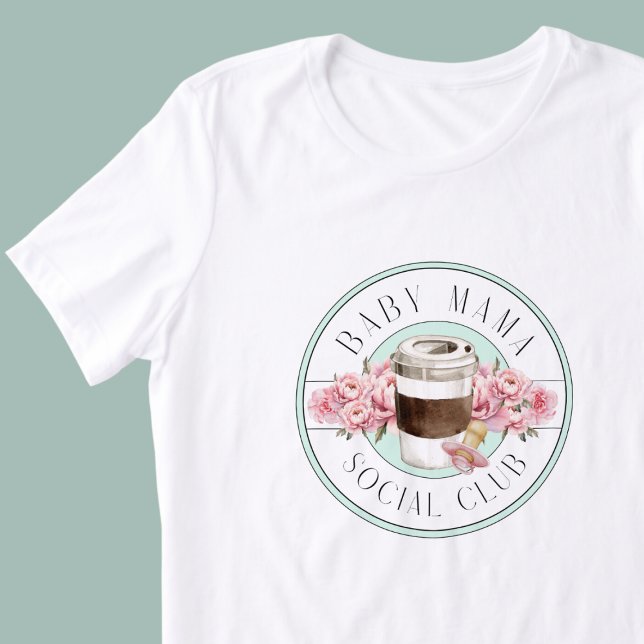 Klubben Social, baby, Aqua och Rosa T Shirt (Skapare uppladdad)