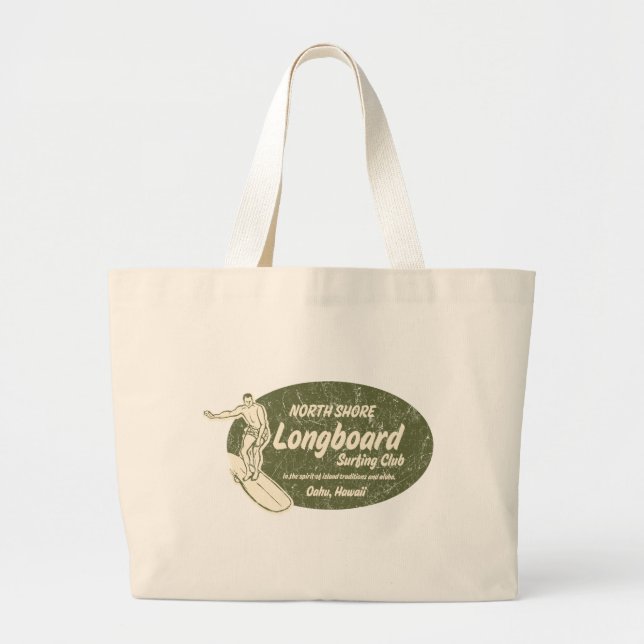 Klubben som surfar stranden, hänger lös jumbo tygkasse (Framsidan)