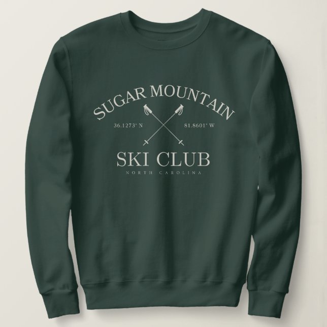 Klubben Sugar Mountain Ski, North Carolina T Shirt (Design framsida)