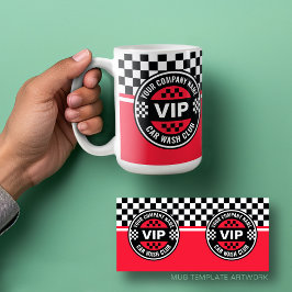 Klubben Tvätta bil - Flagga som kontrolleras med T Kaffemugg