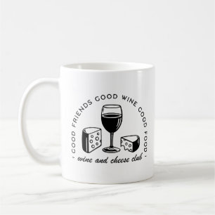 klubben vin och ost älskare kaffemugg