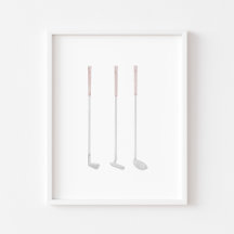 Klubben Watercolor Rosa golf poster
