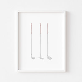 Klubben Watercolor Rosa golf poster