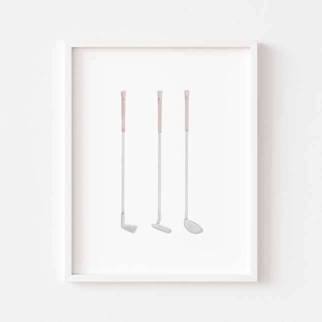 Klubben Watercolor Rosa golf poster (Skapare uppladdad)