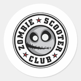 Klubben Zombie Scooter Runt Klistermärke