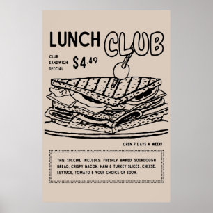 Klubbens sandwich-vägg Poster