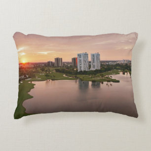 Klubbhus på solnedgången, Aventura, Florida Prydnadskudde