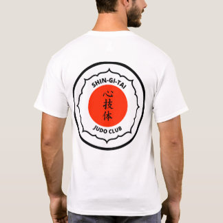 Klubbmanar för Judo Shin-Amerikansk soldat-Tai vit T Shirt