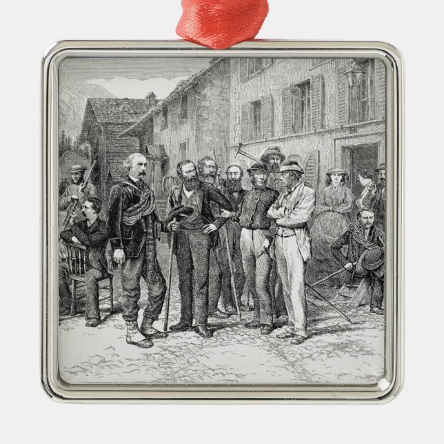 Klubbrummet av Zermatt i 1864, från "stigningen Julgransprydnad Metall (Framsidan)