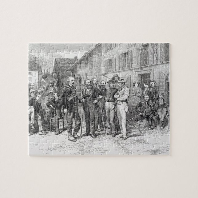 Klubbrummet av Zermatt i 1864, från "stigningen Pussel (Horisontell)