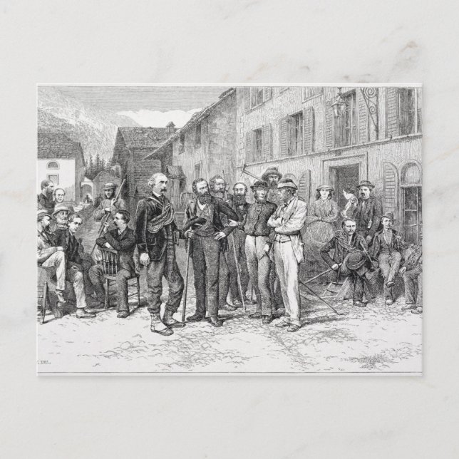 Klubbrummet av Zermatt i 1864, från "stigningen Vykort (Framsida)