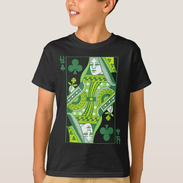 Klubbs dam kort st patricks dag botanisk t shirt (Framsida)