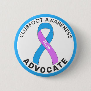 Klubfoot Awareness Advocate Ribbon White Button Knapp