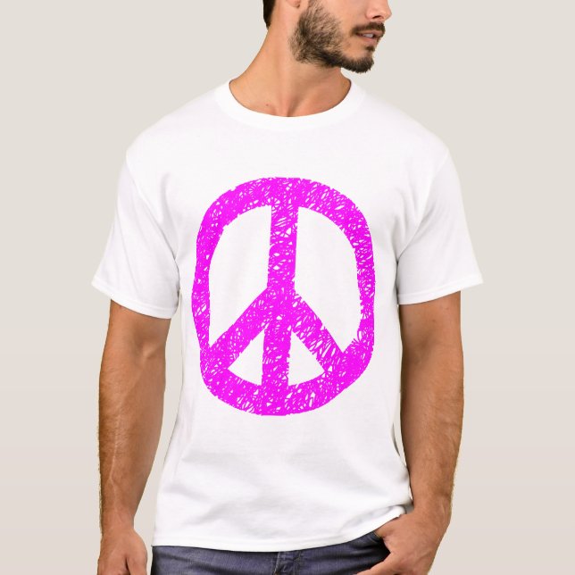 Kluddat fredssymbol - Magenta Tee (Framsida)