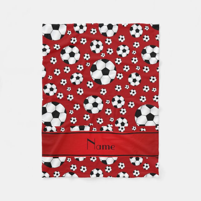 Klumpa ihop sig känd rolig röd fotboll för fleecefilt (Framsidan)