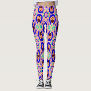 Klumpa multifärgaden "Ratti_Kreativ_Arts"-koppling Leggings
