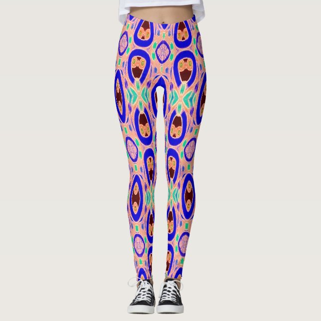 Klumpa multifärgaden "Ratti_Kreativ_Arts"-koppling Leggings (Framsida)