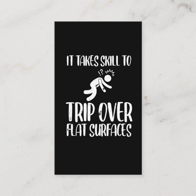 Klumpig Resa över platta Yta är ynklig Visitkort (Framsida)