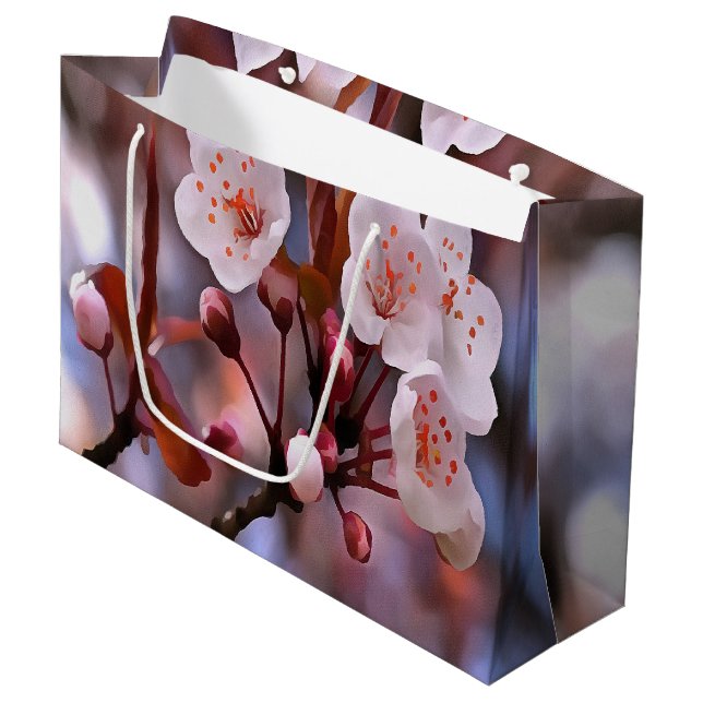 Kluster av körsbär med Rosa och blått Blommar (Framsidan Vinklad)