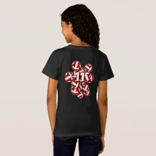 kluster av röda volleybollar anpassningsbar idrott t shirt
