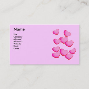 Kluster av Söt Bright Hearts Shades of Rosa Visitkort
