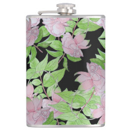 kluster av söt rosa blommor och blad blommigt  fickplunta