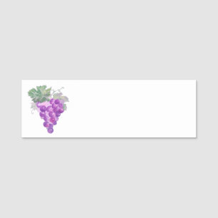 Kluster av vattenfärgsgrafik i Lila Grape Namnbricka