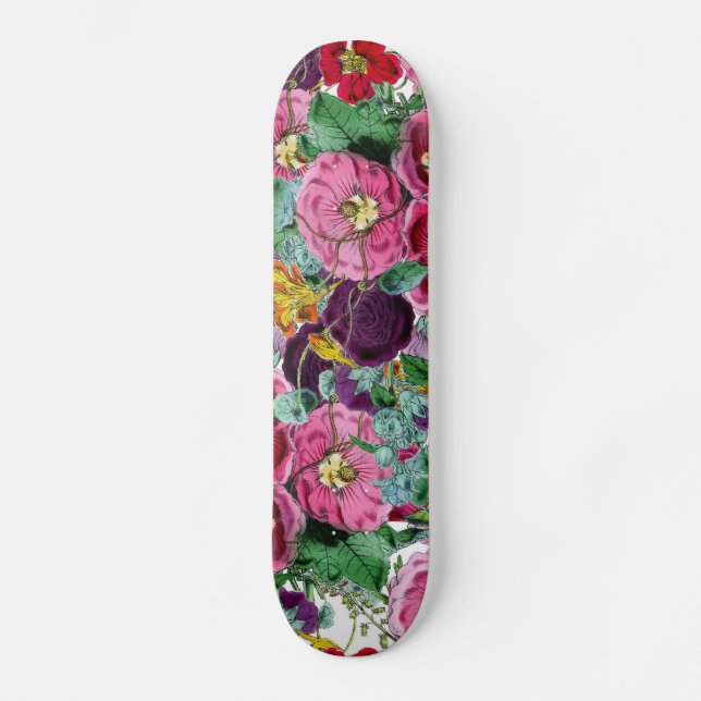 Kluster för Blommigt av vintage Skateboard Bräda 19,5 Cm (Framsida)