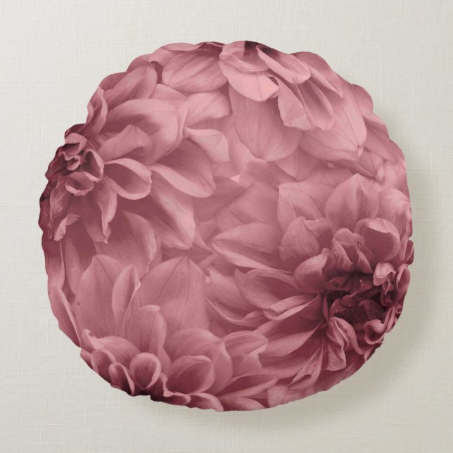 Kluster Mauve Dahlias Blommigt Rund Kudde (Framsidan)