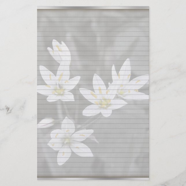 Klustermall för Wildblommor med linjer som tillval Brevpapper (Framsida)