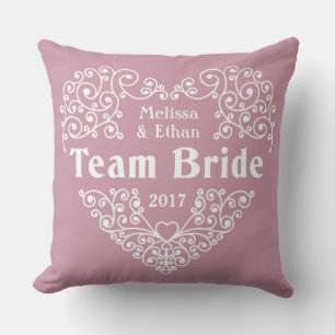 Klusternamn för Team Bride och bröllop-kuddar för  Kudde