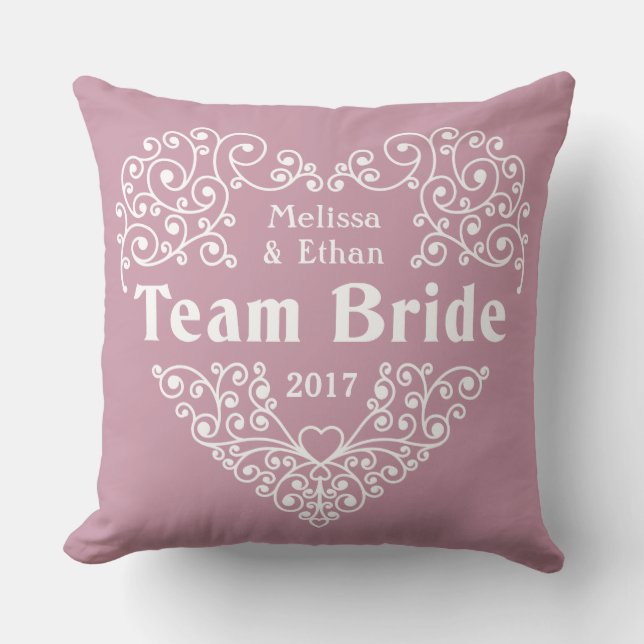 Klusternamn för Team Bride och bröllop-kuddar för  Kudde (Framsida)
