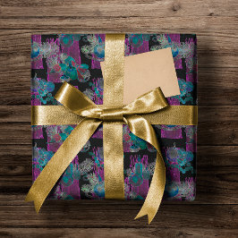 Klustret Black Light Neon Glow Julafton Candle Presentpapper