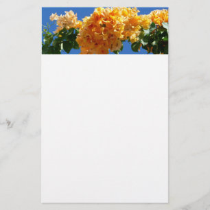 Klustret Golden Bougainvillea Blommigt Brevpapper