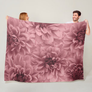 Klustret Light Mauve Dahlia Flowers Fleecefilt