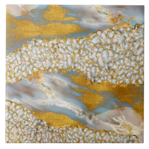 Klustret Pearl och Guld i Marble Kakelplatta