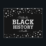Klustret Stars | Firar Black History Vykort<br><div class="desc">Firar Black History Month! De här vykorten har en minimal men ändå meningsfull utformning som temat USA. Överst finns ett kluster av stjärnor som är representativt för Stater. I stället är dessa stjärnor i ett vitt och svart färg-program. Alla inslag för det här objektet är olåsta och anpassade. Med detta...</div>